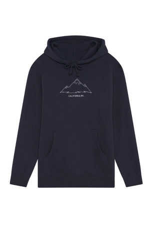 Unisex Hooded Sweatshirt with Mountains Graphic | California 89