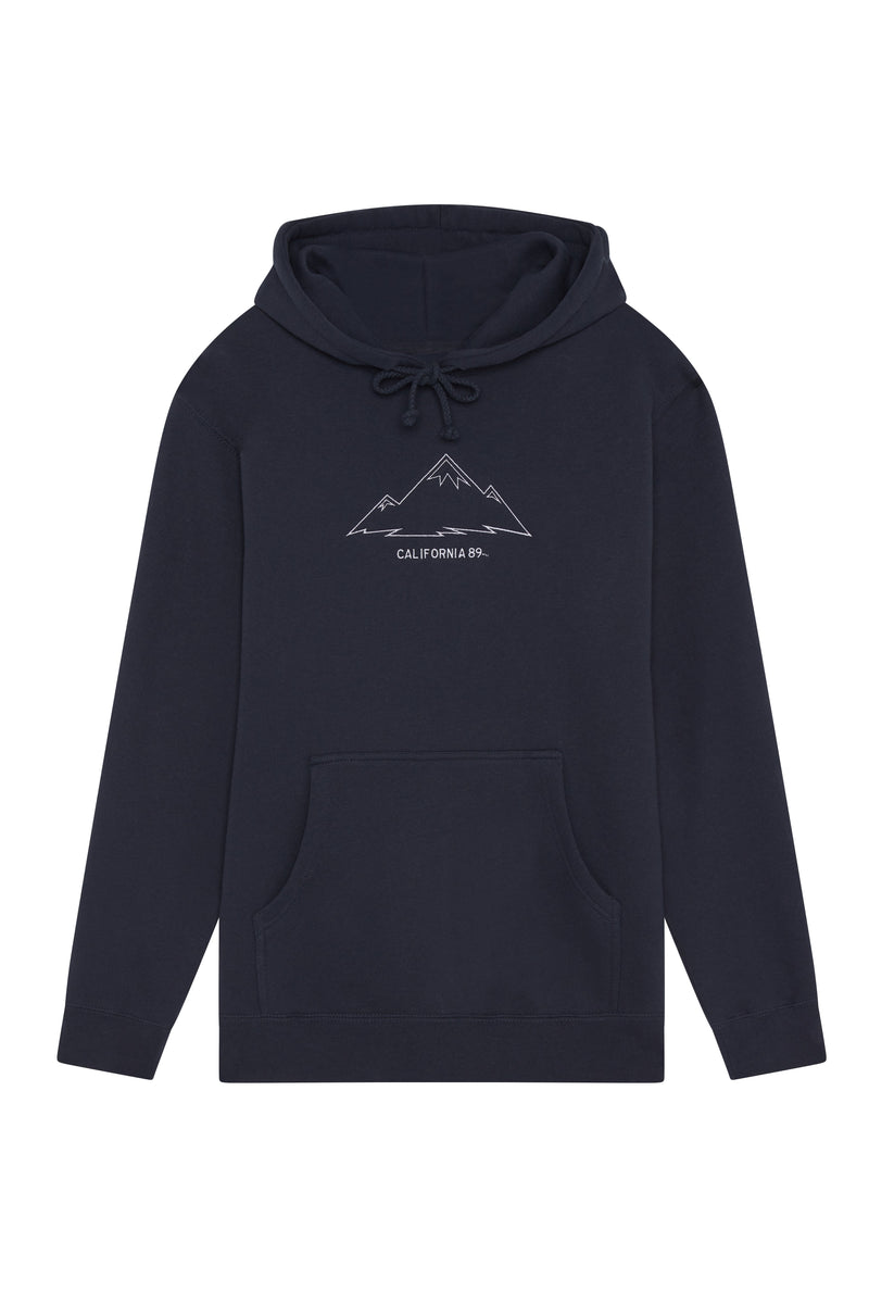 Unisex Hooded Sweatshirt with Mountains Graphic | California 89