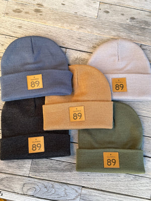 Leather Patch Cuffed Beanie | California 89