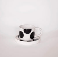 Espresso Dots Cup and Saucer Set of 2 | California 89