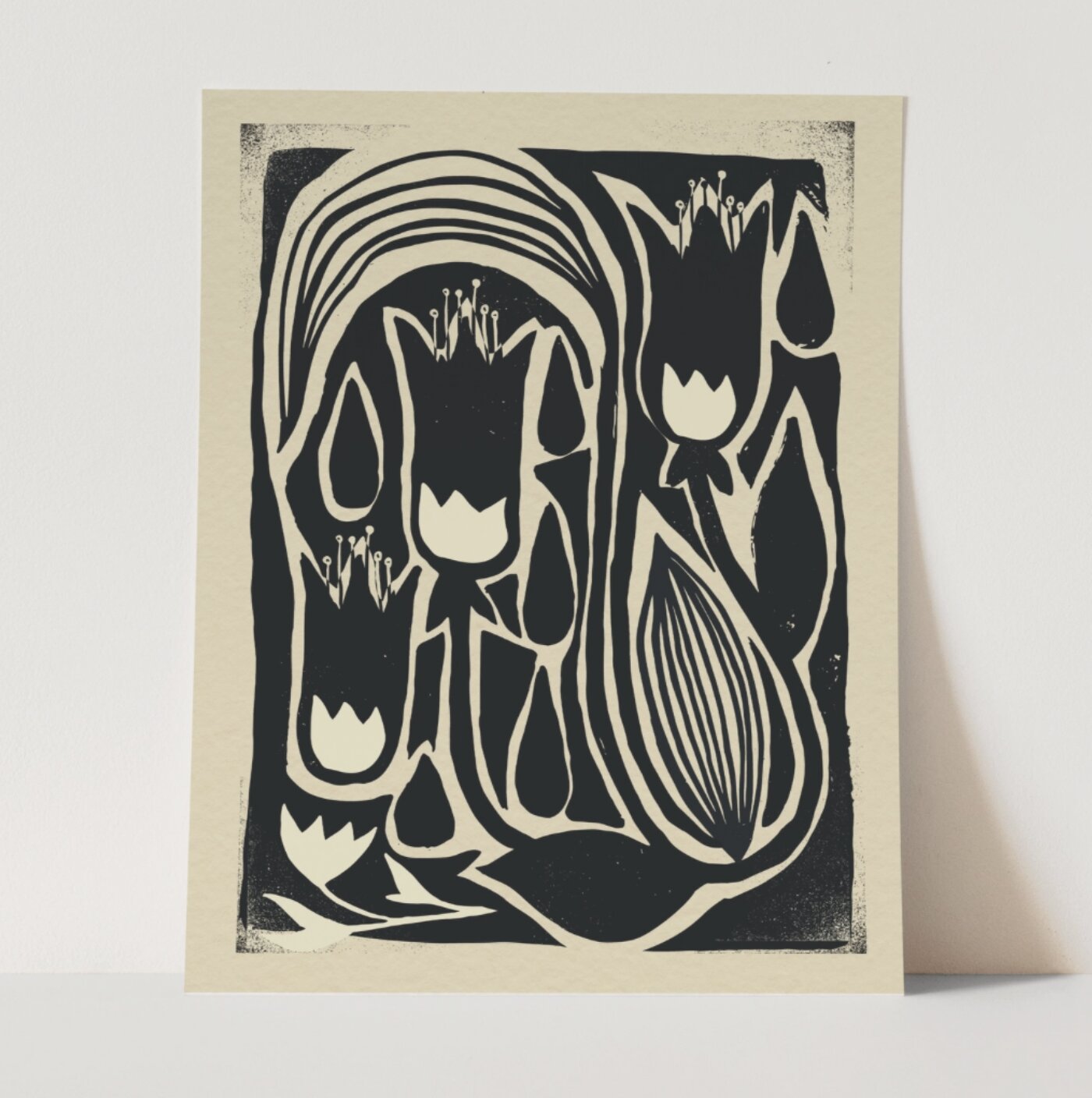 Nurture Black and White Mid Century Art Print 11x14 | California 89