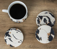 Black Gold White Resin Coasters Set of 4 | California 89