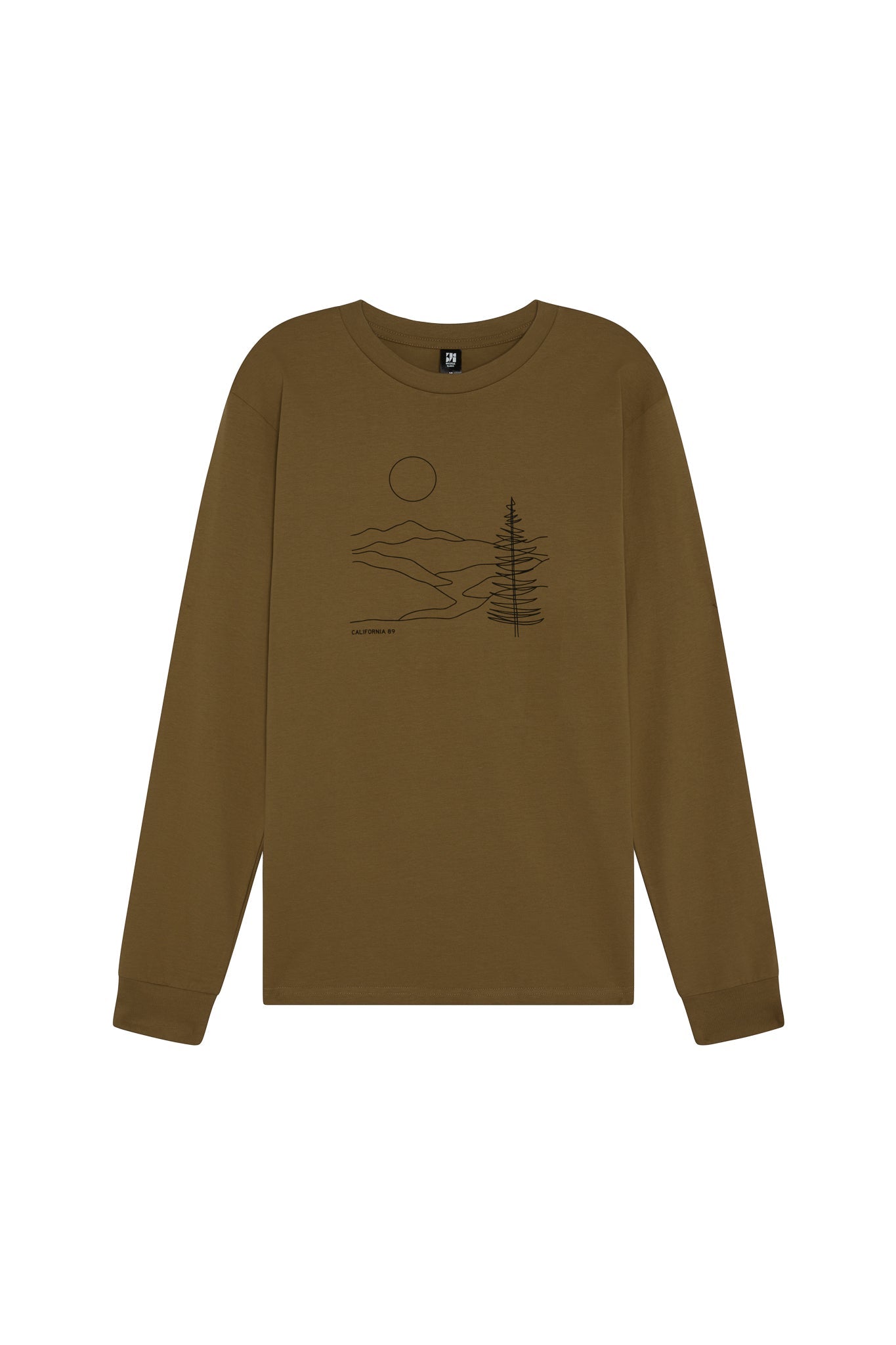 Men's Long Sleeve River Illustration T-Shirt