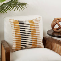 Dynamic Stripe Geometry Throw Pillow | California 89