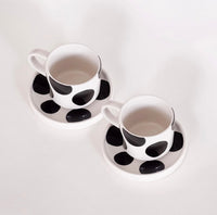 Espresso Dots Cup and Saucer Set of 2 | California 89