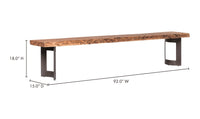 Bent Bench, Small 92.0” W X 15.0” D X 18.0” H