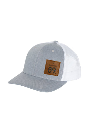 Classic Trucker Hat Grey & White | California 89