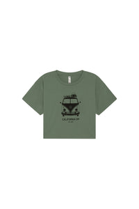Women's Short Sleeve VW Bus Crop T-shirt | California 89