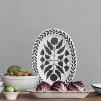 Hand Painted Stoneware Platter 18" x 13"