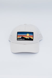 Trucker Hat with Mountain and Sky Rubber Patch | California 89