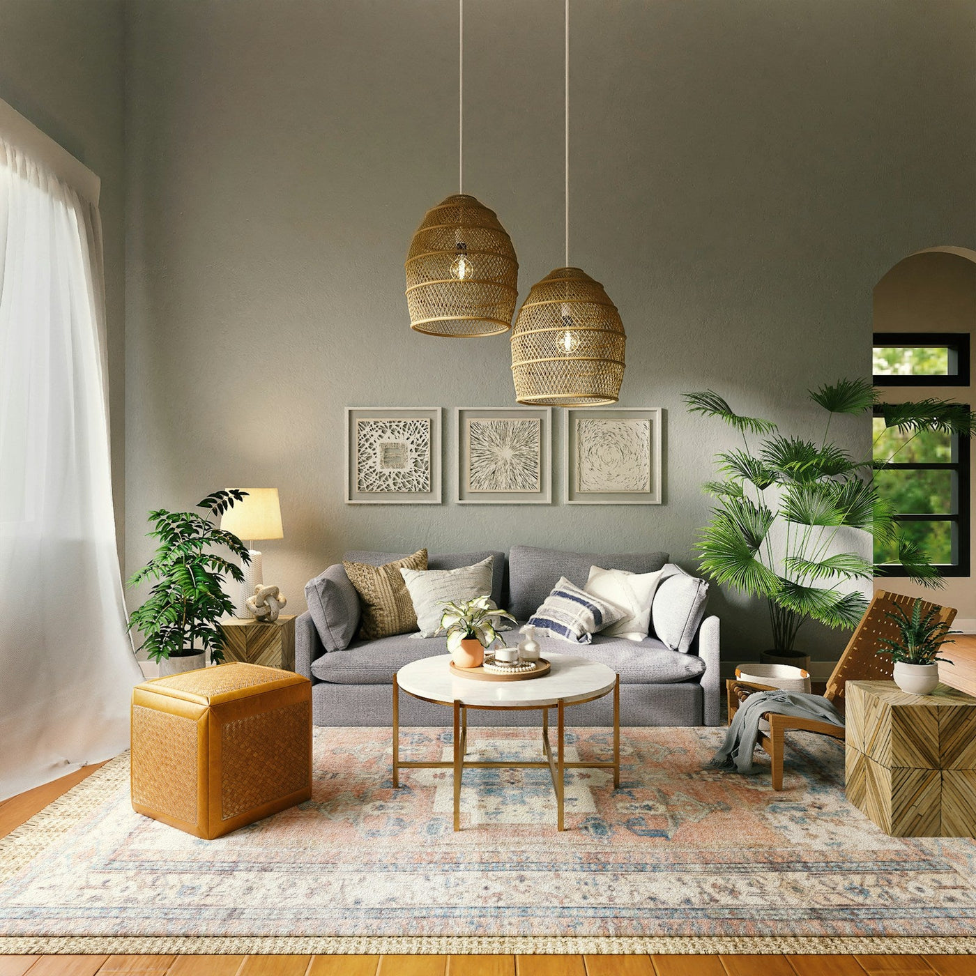Brass Round Mirror