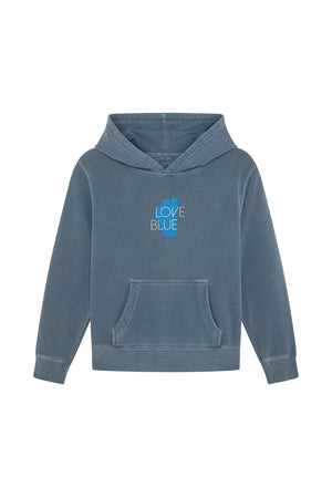 Kid's Love Blue Hooded Sweatshirt