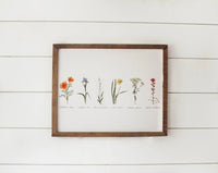 8x10 Collection of Wildflowers Watercolor Print | California 89