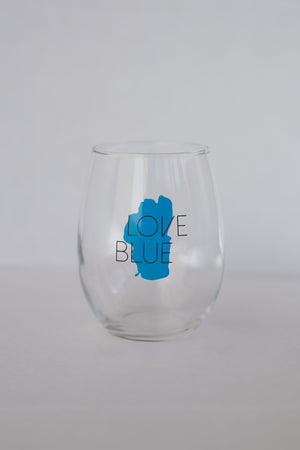 Love Blue Stemless Wine Glass | California 89