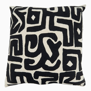 Throw Pillow with Kuba Cloth Design