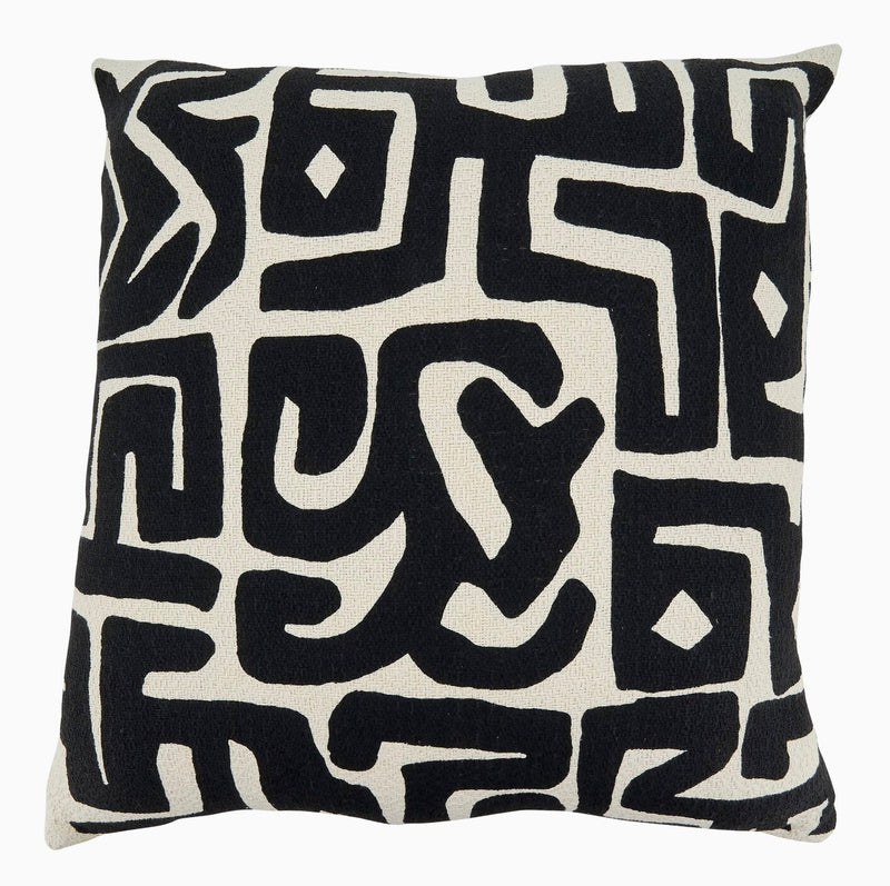 Throw Pillow with Kuba Cloth Design