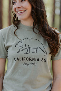 Unisex Short Sleeve Stay Wild T-shirt | California 89