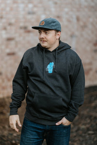 Unisex Love Blue Hooded Sweatshirt | California 89