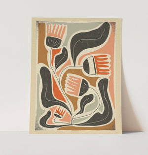 Mid Century 11" x 14" Prints Mod Flower Wall Art