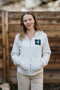 Unisex Midweight Zip Hoodie, Love Blue Lake | California 89