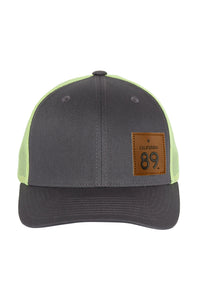 California 89 Classic Trucker Hat Charcoal Neon | California 89