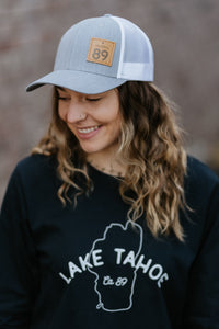 Classic Trucker Hat Grey & White | California 89